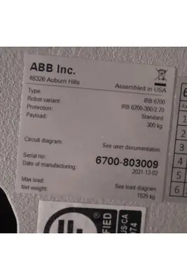 New | in-Stock ABB IRB 6700 Robotics Pennsylvania US | Global Equipment International, LLC #1457213