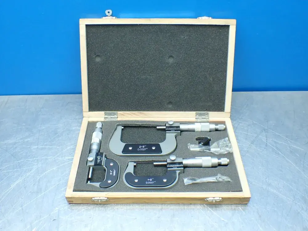 2-3", 1-2", 0-1" 3pcs Digital Outside Micrometer Set.