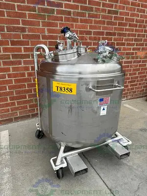 USED PRECISION STAINLESS 600 LITER STAINLESS STEEL JACKETED REACTOR 45 PSI
