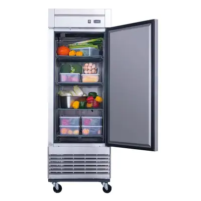 New | in-Stock Dukers New Dukers D28R Stainless Steel Single Solid Door Commercial Reach-in Refrigerator Refrigerators Illinois US | Falcon Restaurant Supply #1376395