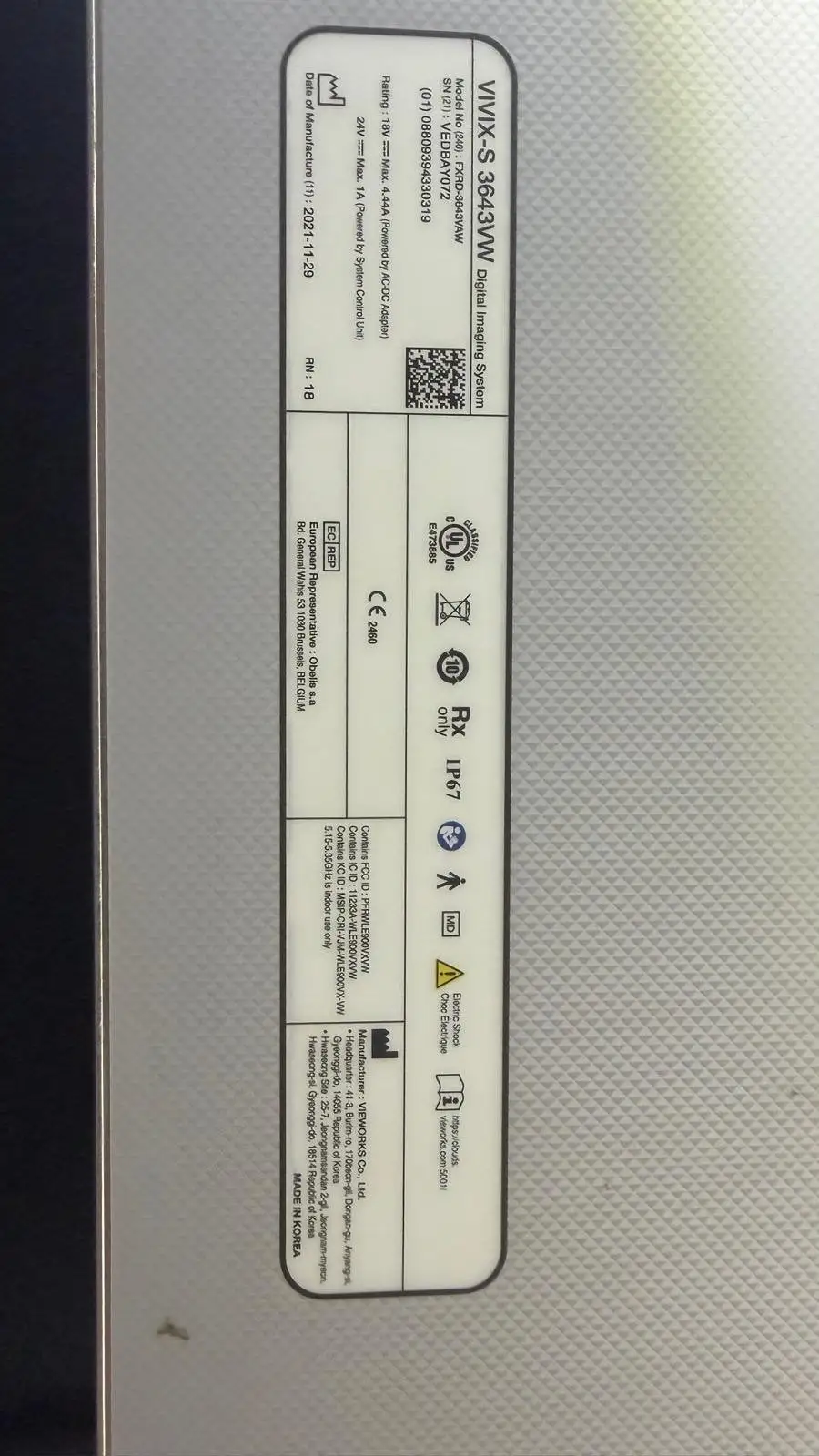 Used Vieworks FXRD-3643VAW X-Ray - Medical Texas US | PT Medical Technologies #1458703