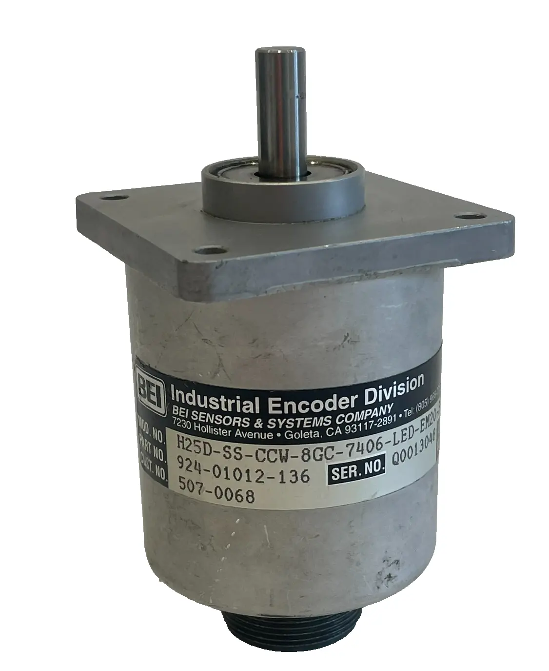 USED BEI SENSOR 924-01012-136 ENCODER H25D-SS-CCW-8GC-7406-LED-EM20S 92401012136