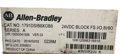 ALLEN BRADLEY 1791DS-IB8XOB8 I/O MODULE 24VDC SER. A 1791DSIB8XOB8 NEW, SURPLUS