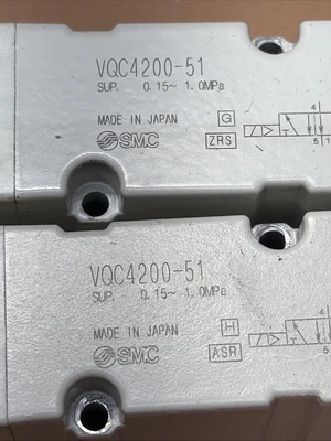 (2)SMC SOLENOID VALVE 5PORT 3POS EXHAUST BASE VQC4200-51 + Warranty