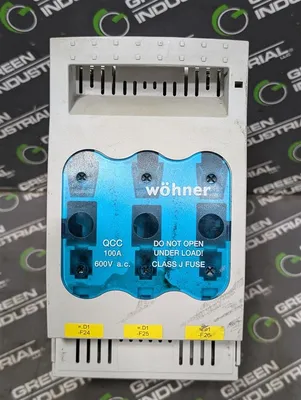Wöhner QCC 100A Busbar Mounted Fuse Holder 600VAC Class J Used