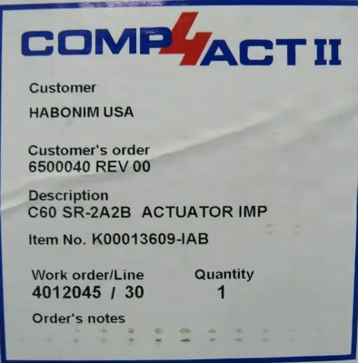 NEW HABONIM C60-SR-2A2B-IMP PEUMATIC ACTUATOR C60SR2A2BIMP