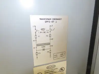 Daykin GPFS-07 U Stepdown Transformer Disconnect 500VA 1Ph HV 480V LV 120V