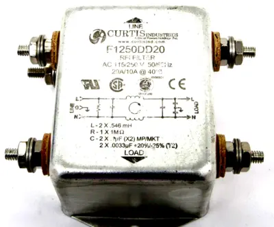 NEW CURTIS INDUSTRIES F1250DD20 RFI FILTER