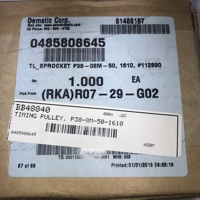 NEW Dodge P38-8m-50-1610 HT SPKT