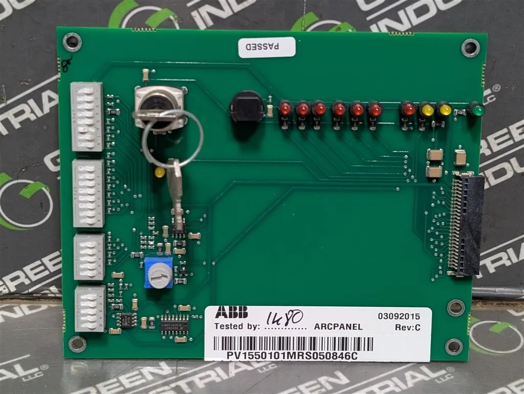 ABB PV1550101MRS050846C Motor Protection Relay ARCPANEL Board Rev. C Used