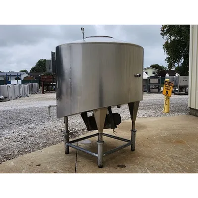 Used Stainless Steel Sanitary Insulated Slant bottom Liquid Tank  - 500 Gallon