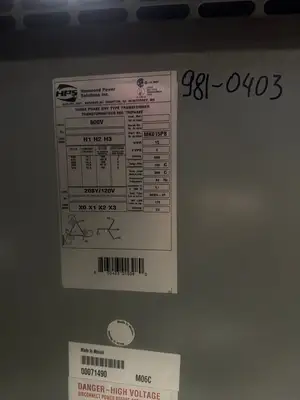 15 KVA 600 to 208/120V Isolation Multi-tap