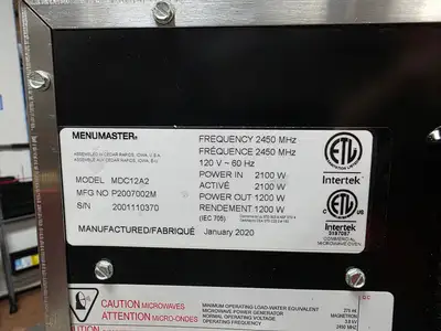 Used Amana Used 2020 Amana Menumaster MDC12A2 Heavy Volume 1200 Watt Microwave Oven 120V Restaurant Small Appliances Illinois US | Falcon Restaurant Supply #1373593