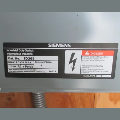 Siemens 400 Amp Fusible Disconnect