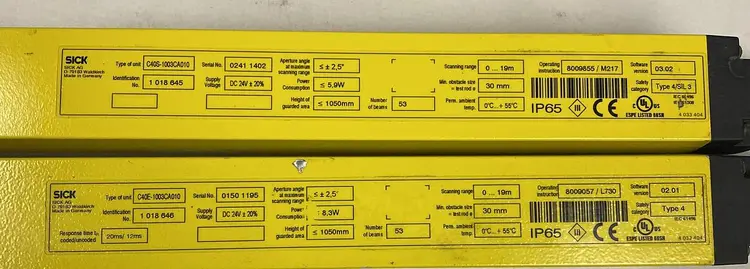 Used SICK C40E-1003CA010 Sensors | Surplus Asset Holdings #1227436
