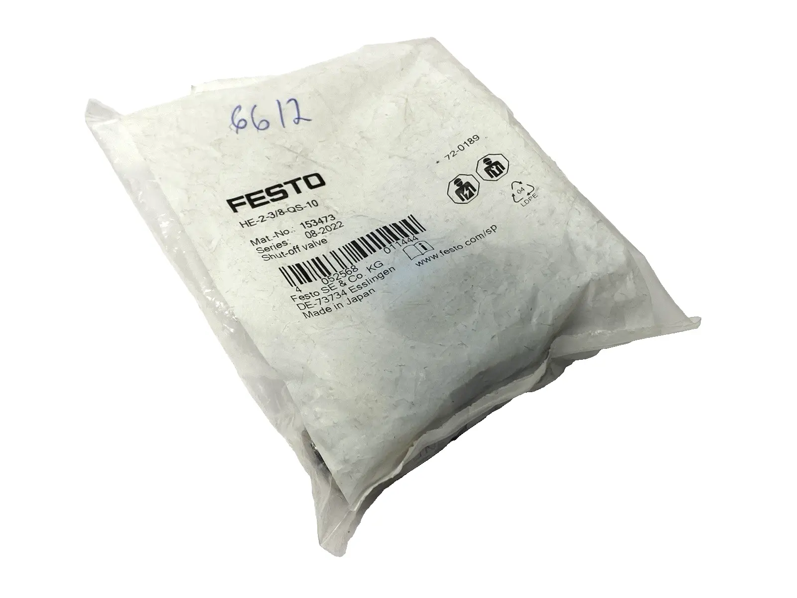 NEW FESTO HE-2-3/8-QS-10, 153473