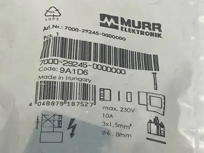 7000-29245-0000000 | Murr Elektronik  SVS Eco Valve Plug A-18mm Screw Terminal - New Other