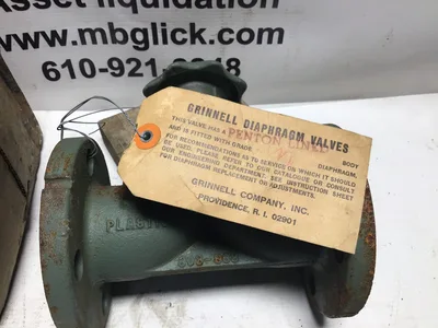 Plastic Lined Grinnell-Saunders 1 1/4 Flanged Diaphragm Valve