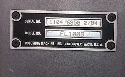 USED 2013 COLUMBIA MACHINE CO. FL1000