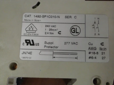 USED Allen-Bradley 1492SP1C010-N