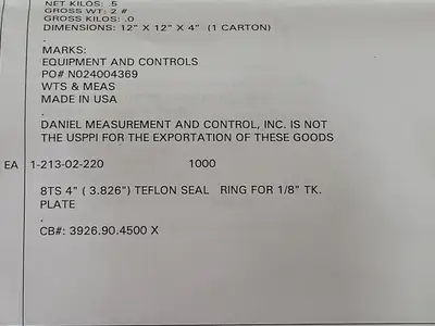 4" Teflon Seal Rings