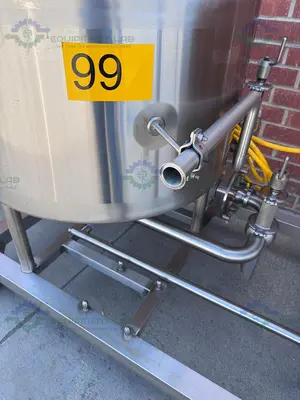 USED GEA 300 LITER RESERVOIR TANK W/ FRISTAM FPX742-205 CENTRIFUGAL PUMP, CONTROLLER