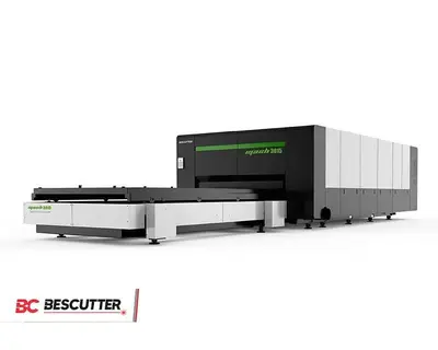 Bescutter MACH SPEED 5'x10' | 6000W -20000W | Fiber Laser Cutter Fully Enclosed with Hydraulic Shuttle Table