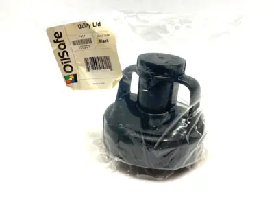 NEW OILSAFE UTILITY LID, BLACK, 48MM OPENING