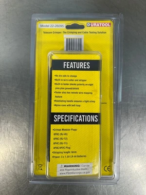 Duratool Telecom Crimper 22-26095 (7.2.3)