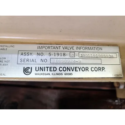 Surplus 10" United Conveyor Corporation Stainless Steel Knife Gate Valve