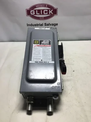 Square D HU361AWK, Series E, 30 Amp, 600V, 3P3W, NEMA 12, Disconnect HD Safety Switch
