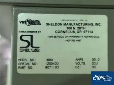 USED Sheldon Manufacturing Sheldon Manufacturing SHEL LAB 1690 Incubator