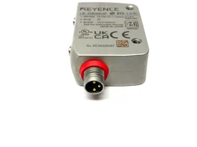 USED KEYENCE SELF-CONTAINED CMOS LASER SENSOR M8 CONNECTOR TYPE 500MM