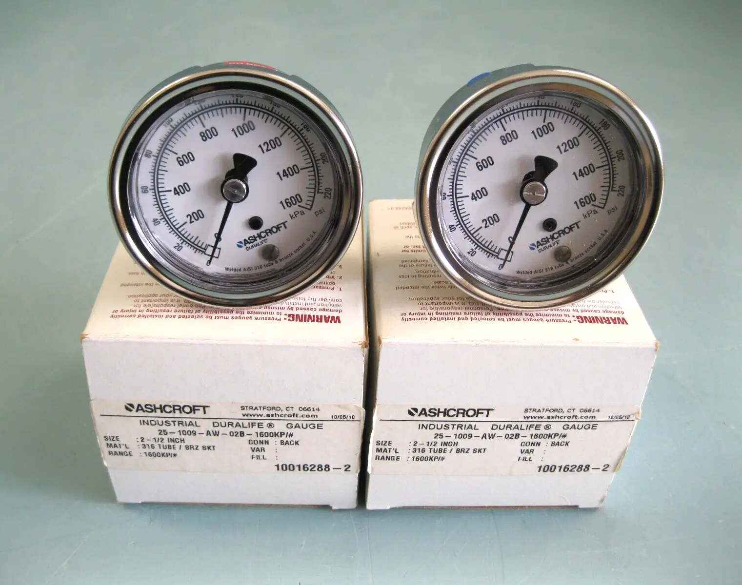 NEW Ashcroft 25-1009-AW-02B-1600KP/#