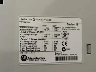NEW ALLEN BRADLEY 20BD022A3AYNAED0
