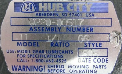 NEW HUB CITY 0220-00517 BEVEL GEAR DRIVE 1:1 MODEL 11 022000517
