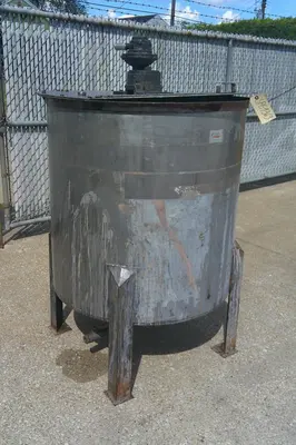 SPC9363  Tank 160 gallon vertical tank, Stainless Steel, pneumatic agitator, dish