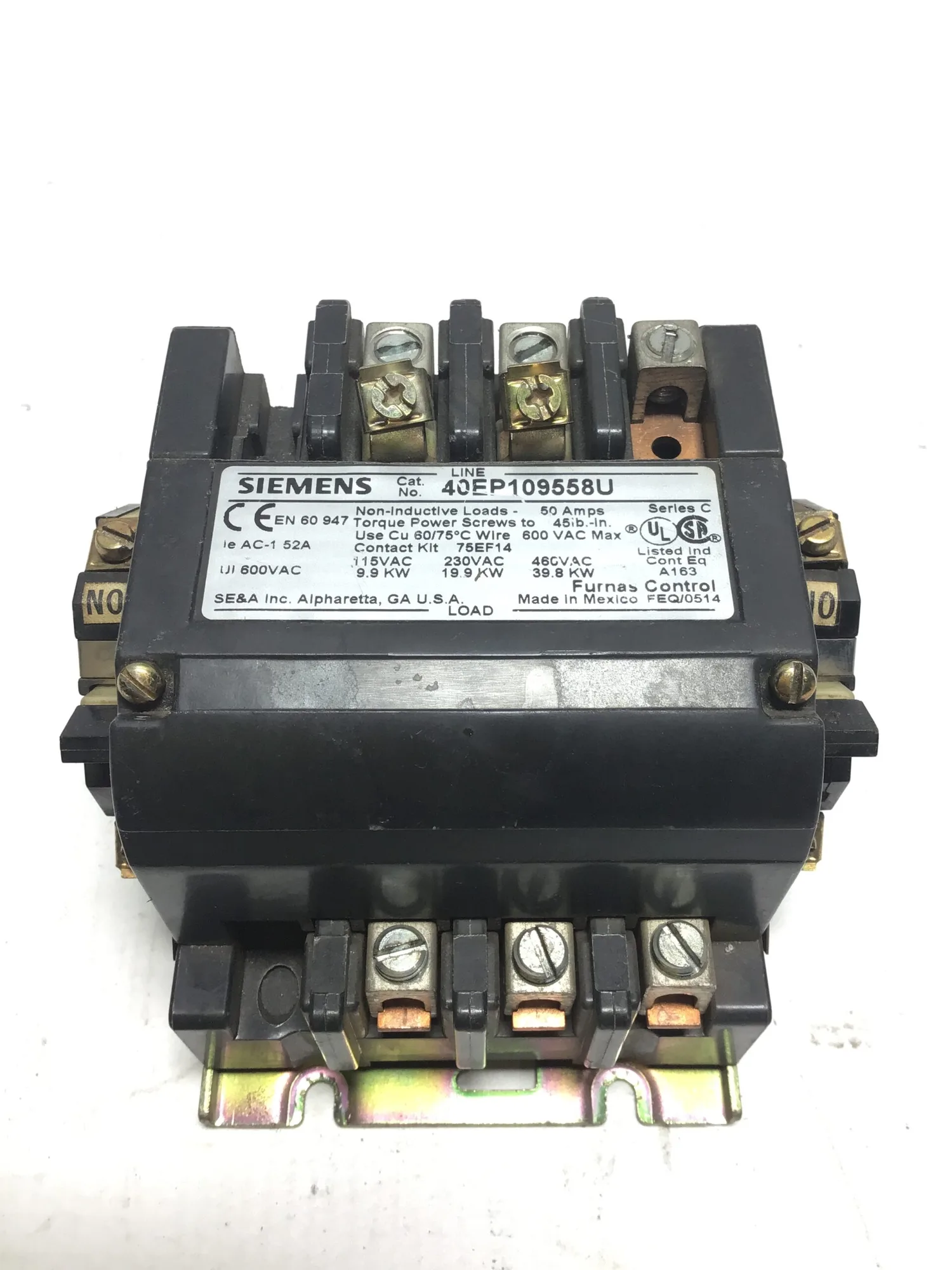 Siemens 40EP109558U Contactor 50Amps 45lb-In