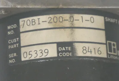 LITTON ENCODERS 70BI-200-0-1-0 SHAFT ENCODER 70BI200010