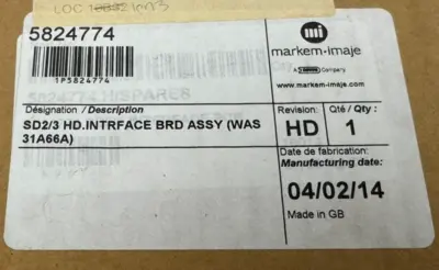 NEW MARKEM 5824774 SD2/3 HD. INTERFACE CARD ASSY (31A66A)