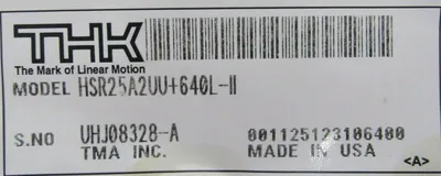 NEW BOX OF 2 THK HSR25A2UU+640L-II LINEAR GUIDE HSR25A2UU640LII