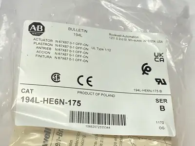 New | in-Stock Allen-Bradley Ser B Control and Load Switch Actuator Switch Parts Michigan US | Maverick Industrial Sales #1483048