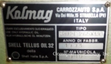 110″ x 50″ Kolmag Press, Item # 1625