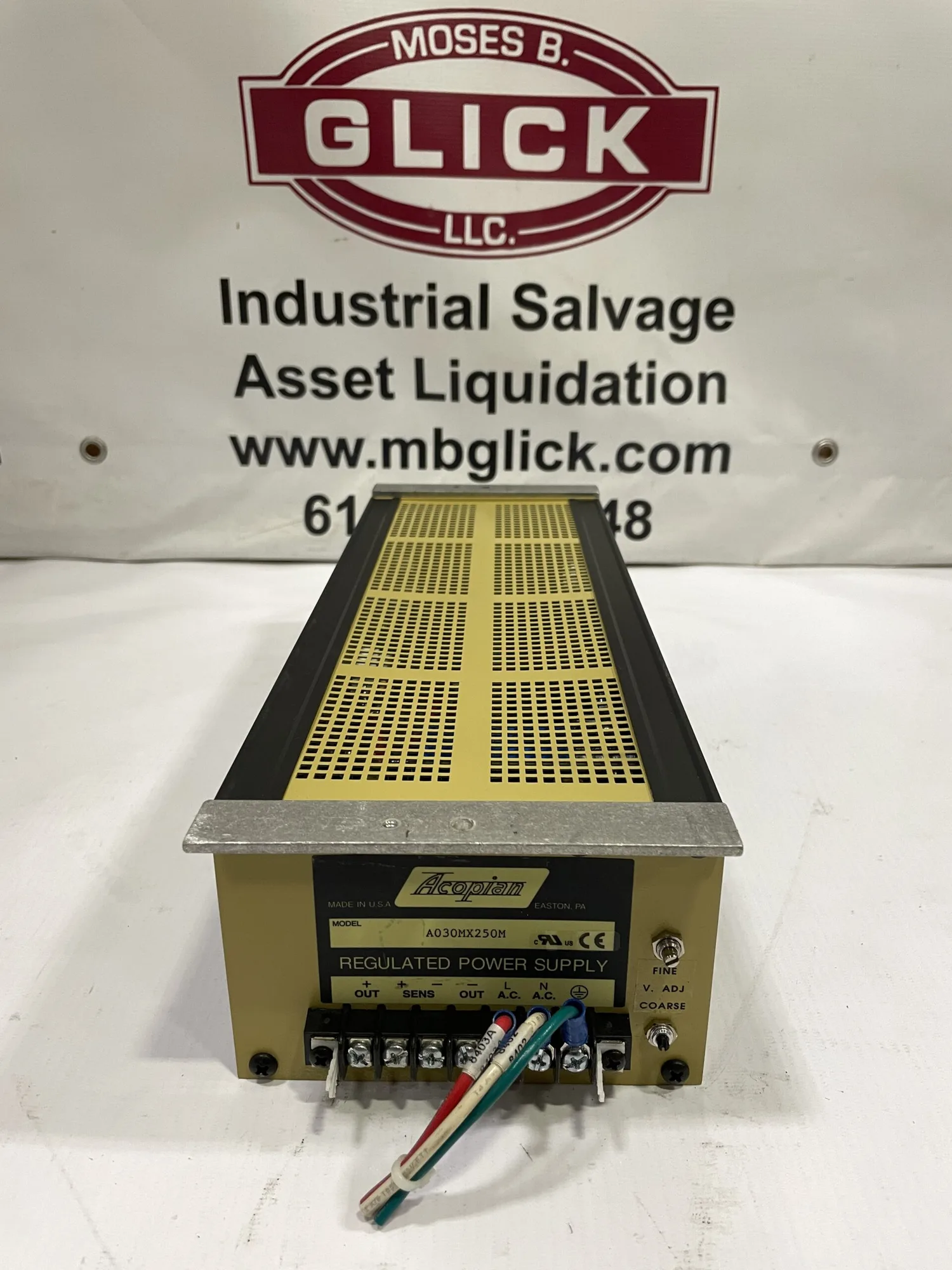 Acopian A030MX250M Regulated DC Power Supply 0-30V 75W