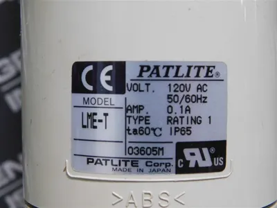 Patlite LME-T Signal Tower 120VAC 50/60 Hz 0.1A Type Rating 1 ta60°C IP65 New