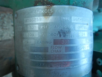 Fisher 1" 300 Class, 316 Stainless Flanged Control Valve