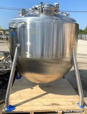 Used Mueller 2,500 Liter (660 Gallon) 316L Sanitary Jacketed Reactor/Fermenter – 51.5 PSI / FV, Inconel Jacket