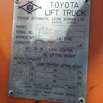 Toyota 2FG7 Lift Truck