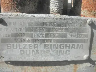 USED SULZER BINGHAM 3X6X9 MSD-B