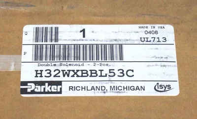 NEW PARKER H32WXBBL53C DOUBLE SOLENOID VALVE
